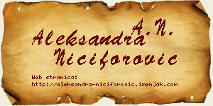 Aleksandra Nićiforović vizit kartica